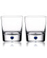 Set of 2 Intermezzo Blue Double Old Fashioned Glasses