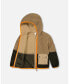 Boy Sherpa Vest Taupe And Khaki Green - Toddler Child