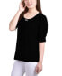 ფოტო #3 პროდუქტის Women's Short Sleeve Balloon Sleeve Top