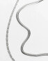 Фото #6 товара ASOS DESIGN 2 pack necklace chain set in silver tone