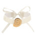 ფოტო #1 პროდუქტის 18k Gold Plated Swirled Shell Pendant Beige Velvet Choker