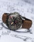 ფოტო #2 პროდუქტის Men's P-51 Mustang Blakeslee Chronograph Bronze Oak Brown Genuine Leather Strap Watch, 43mm