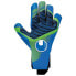 Фото #1 товара Вратарские перчатки Uhlsport Aquagrip HN (Ультраголубой / Флюоресцентно-зеленый / Белый)