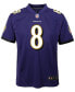 Lamar Jackson Baltimore Ravens Game Jersey, Big Boys (8-20)