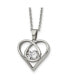 Фото #1 товара Chisel vibrant CZ Heart Pendant Cable Chain Necklace
