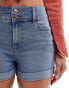 New Look high waisted denim short in blue