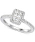 Cubic Zirconia Square Cluster Ring in Sterling Silver