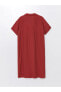 Фото #6 товара LCW Gömlek Yaka Düz Kısa Kollu Oversize Kadın Elbise