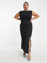 Фото #4 товара ASOS DESIGN Curve blouson sleeveless midi dress with pocket and split detail in black