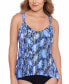 Фото #1 товара Women's Snakeskin-Print High-Low Tankini Top, Created for Macy's