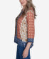 Harvest Moon Women's Batik Textured Border Top Синий, S - фото #4