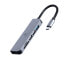 Фото #1 товара Gembird A-CM-COMBO6-02 - Wired - USB 3.2 Gen 1 (3.1 Gen 1) Type-C - Grey - MicroSD (TransFlash) - SD - 128 GB - 5 Gbit/s