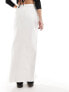 River Island split front maxi skirt in white