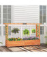 Фото #2 товара 1 PCS Raised Garden Bed with Trellis Hanging Roof Planter Box Drainage Holes for Patio