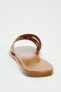 FLAT LEATHER SLIDER SANDALS