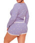 ფოტო #2 პროდუქტის Plus Size Kennedy Pajama Long Sleeve Henley & Short Set