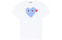 Фото #1 товара CDG Play T-Shirt 蓝色爱心印花短袖T恤 男款 白色 / T-Shirt CDG Play AZ-T106-051-2