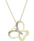 ფოტო #1 პროდუქტის Diamond Accent Butterfly Pendant Necklace in 10k Gold