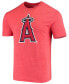 Фото #6 товара Men's Red Los Angeles Angels Weathered Official Logo Tri-Blend T-shirt