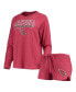 Фото #1 товара Пижама женская Concepts Sport Arizona Cardinals с длинным рукавом Meter Knit и шорты Sleep Set