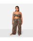 Plus Size Kadijah Abstract Print Smocked Crop Top