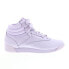 Reebok Freestyle Hi Womens Purple Leather Lace Up Lifestyle Sneakers Shoes