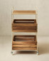 Wood and metal storage cart