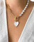 ფოტო #3 პროდუქტის Imitation Pearl and Chain Heart Toggle Necklace