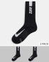 Nike Running 2 pack crew socks in black