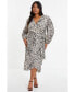 Фото #1 товара Plus Size Animal Print Midi Dress