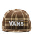 Vans Drop V II Snapback Men's Hat Cap Plaid Brown New Demitasse