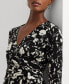 ფოტო #4 პროდუქტის Women's Floral Surplice Jersey Dress