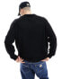 ASOS DESIGN oversized compact knitted polo jumper in black