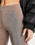 Lindex – Braun melierte Baselayer-Leggings aus Merinowolle