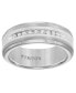 ფოტო #2 პროდუქტის Men's Diamond Satin Finish Comfort Fit Wedding Band (1/4 ct. t.w.) in Tungsten Carbide & Sterling Silver