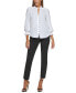 ფოტო #1 პროდუქტის Petite Tie-Neck Button-Front Ruffled Top, Created for Macy's