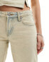 Weekday Arrow co-ord low waist straight leg jeans with hem split in sun bleached light blue wash