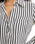 Фото #6 товара River Island striped satin shirt in black and white