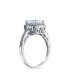 Кольцо Bling Jewelry Halo Solitaire Square