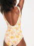 Фото #5 товара & Other Stories square neck swimsuit in 70's floral print