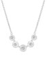 ფოტო #1 პროდუქტის Diamond Bezel Five Stone Adjustable 18" Collar Necklace (1/2 ct. t.w.) in Sterling Silver or 14k Gold-Plated Sterling Silver