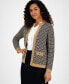 Фото #3 товара Women's Textured Contrast-Trim Cardigan