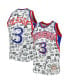 Фото #1 товара Men's Allen Iverson White Philadelphia 76ers 1996-97 Hardwood Classics Doodle Swingman Jersey