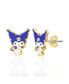 ფოტო #1 პროდუქტის Sanrio Kuromi Brass Flash Plated Enamel Stud Earrings