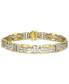ფოტო #1 პროდუქტის Men's Diamond Baguette & Round Link Bracelet (2-1/2 ct. t.w.) in 10k Two-Tone Gold