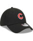 ფოტო #4 პროდუქტის Men's Black Chicago Cubs Logo 39THIRTY Flex Hat
