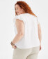 Фото #2 товара Plus Size Flutter-Sleeve V-Neck Top, Created for Macy's