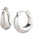 ფოტო #1 პროდუქტის Sterling Silver Extra-Small Pavé Sculpted Hoop Earrings, 0.37"