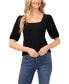 Фото #1 товара Women's Short Puff Sleeve Square Neck Knit Top