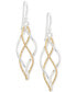 ფოტო #1 პროდუქტის Twist Dangle Drop Earrings in Sterling Silver and 18k Gold-Plate, Created for Macy's